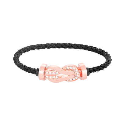 [Amore Jewels]CHANCE LARGE 8 FIGURE BUCKLE HALF DIAMOND BRACELET ROSE GOLD