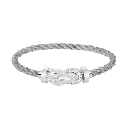 [Amore Jewels]CHANCE LARGE 8 FIGURE BUCKLE HALF DIAMOND BRACELET SILVER