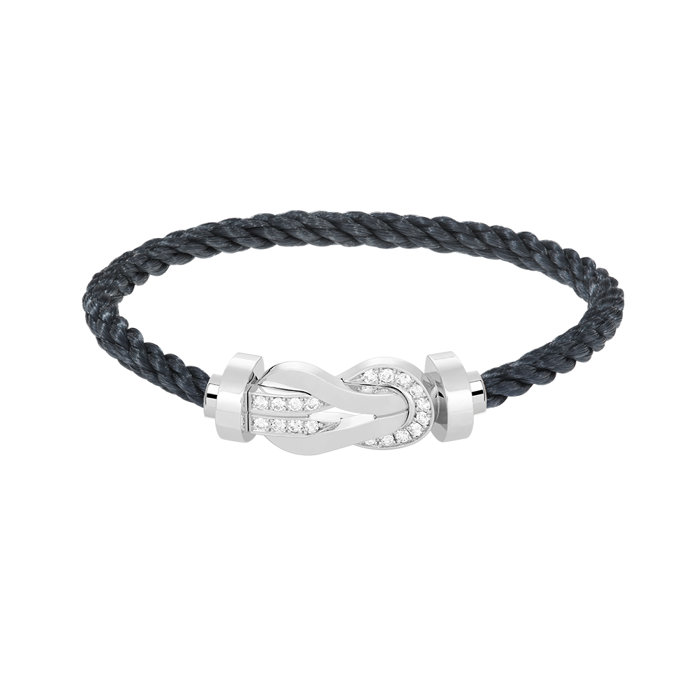 [Amore Jewels]CHANCE LARGE 8 FIGURE BUCKLE HALF DIAMOND BRACELET SILVER