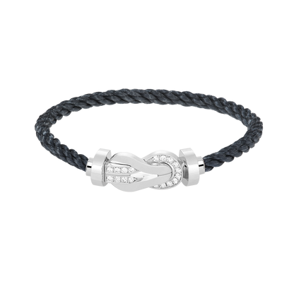 [Amore Jewels]CHANCE LARGE 8 FIGURE BUCKLE HALF DIAMOND BRACELET SILVER
