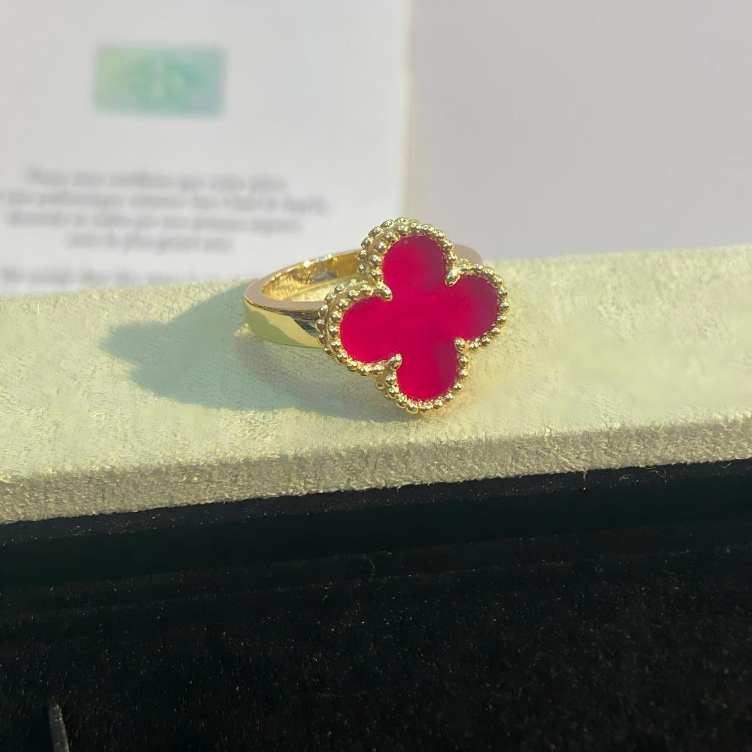 [Amore Jewels]NEW CLOVER PINK ENAMEL RINGS