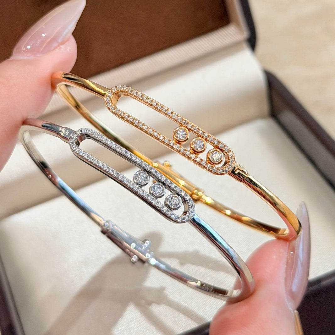 [Amore Jewels]Move Pavé Diamond Bangle Bracelet M