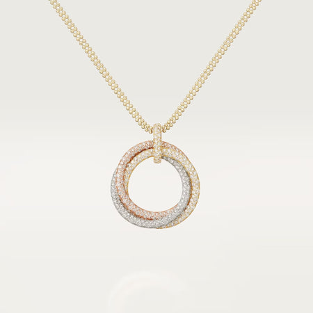 [Amore Jewels]TRINITY LARGE FULL DIAMOND  NECKLACE
