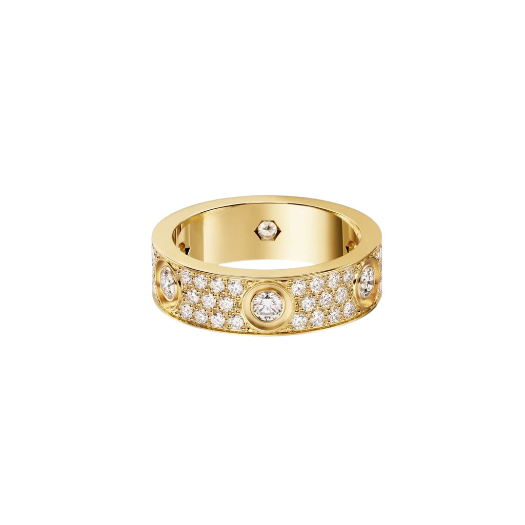 [Amore Jewels]LOVE 5.5MM FULL-PAVE 6-DIAMOND RING