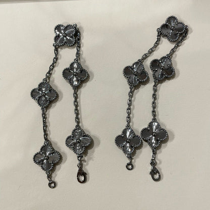 [Amore Jewels]CLOVER 5 MOTIF BLACK BRACELET