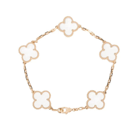 [Amore Jewels]CLOVER 5 MOTIF ROCK CRYSTAL BRACELET