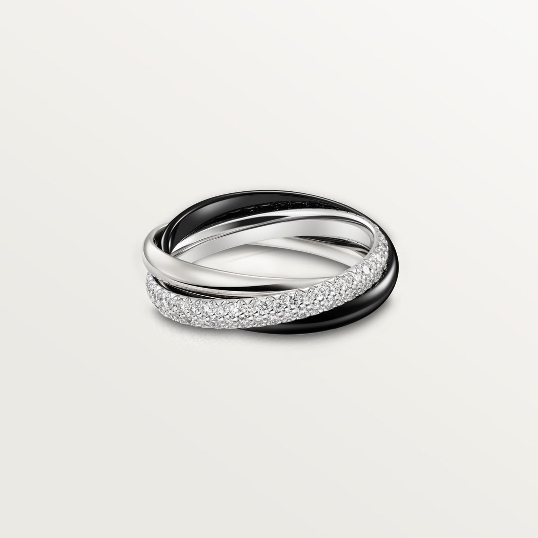 [Amore Jewels]TRINITY 3.2MM RING BLACK CERAMIC