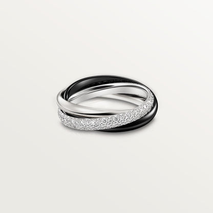 [Amore Jewels]TRINITY 3.2MM RING BLACK CERAMIC