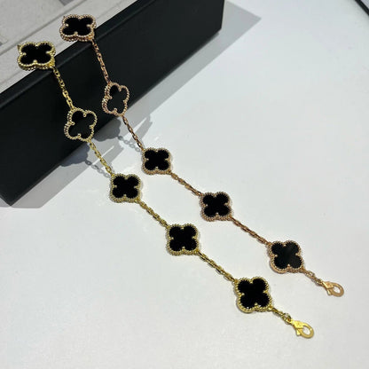 [Amore Jewels] CLOVER 5 MOTIF ONYXS BRACELET COLLECTION