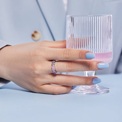 [Amore Jewels]Unique Colorful Emerald Cut Party Ring