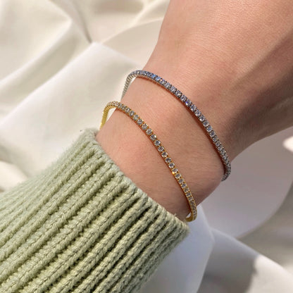 [Amore Jewels]Radiant Shinning Princess Cut Tennis Bracelet