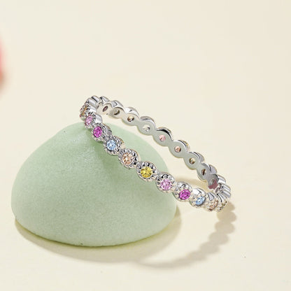 [Amore Jewels]Radiant Sparkling Round Cut Daily Ring
