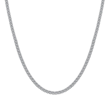 [Amore Jewels]Delicate Round Shape Tennis Necklace