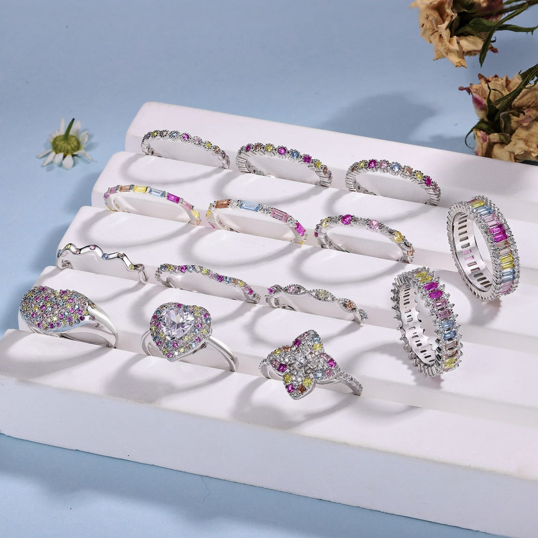 [Amore Jewels]Unique Scintillating Round Cut Daily Ring