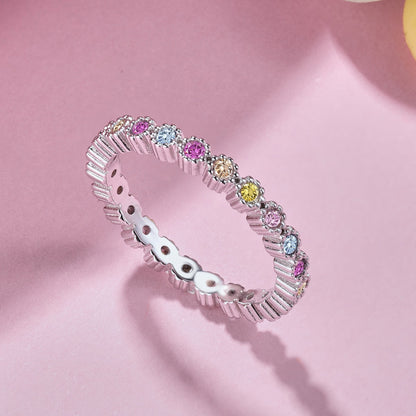 [Amore Jewels]Unique Scintillating Round Cut Daily Ring