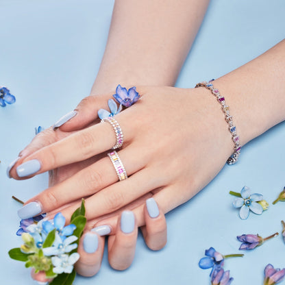 [Amore Jewels]Dainty Kaleidoscopic Emerald Cut Daily Ring