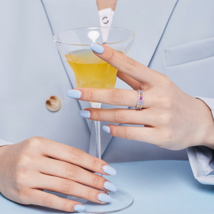 [Amore Jewels]Dainty Kaleidoscopic Emerald Cut Daily Ring