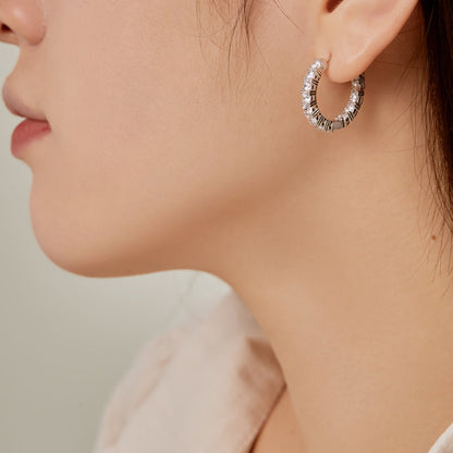 [Amore Jewels]Unique Round Cut Daily Earrings