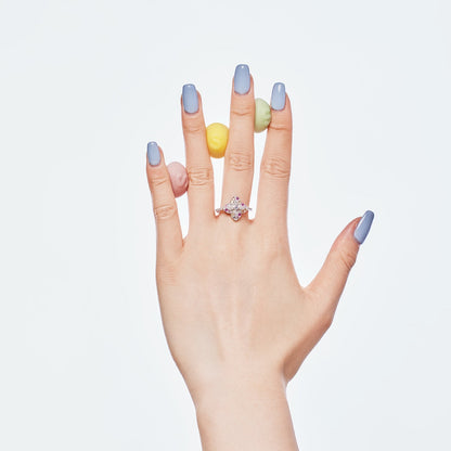 [Amore Jewels]Luxurious Colorful Flower Shape Banquet Ring
