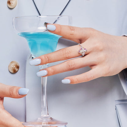 [Amore Jewels]Luxurious Colorful Flower Shape Banquet Ring