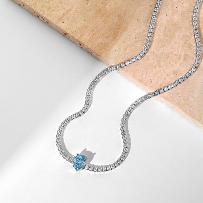 [Amore Jewels]1.0 carat Unique Pear Cut Tennis Necklace