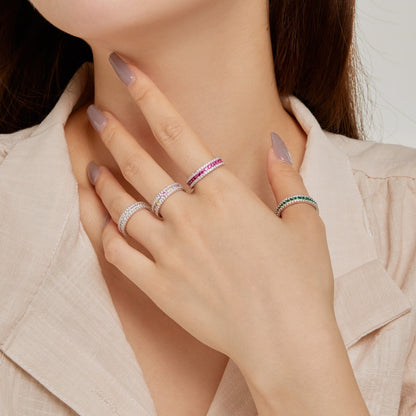 [Amore Jewels]Delicate Colorful Round Cut Daily Ring