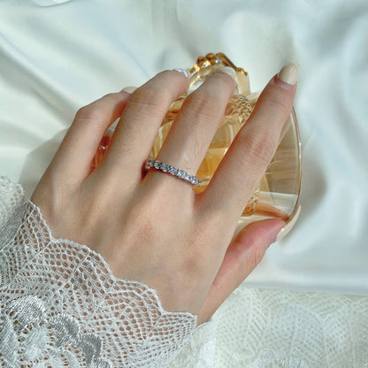 [Amore Jewels]Sparkling Round Cut Tennis Ring