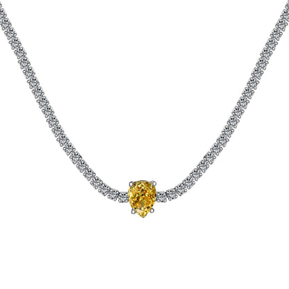 [Amore Jewels]1.0 carat Unique Pear Cut Tennis Necklace