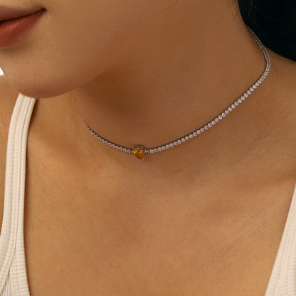 [Amore Jewels]1.0 carat Unique Pear Cut Tennis Necklace