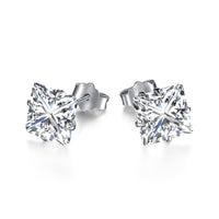 [Amore Jewels]Stylish Shiny Square Center Stone Stud Earrings