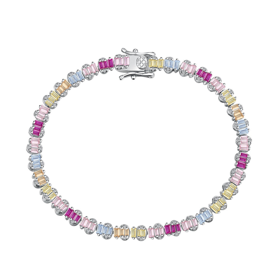 [Amore Jewels]Delicate Colorful Emerald Cut Party Bracelet