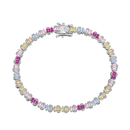 [Amore Jewels]Delicate Colorful Emerald Cut Party Bracelet