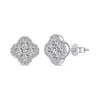 [Amore Jewels]Four-Leaf Clover Flower Shaped Earrings