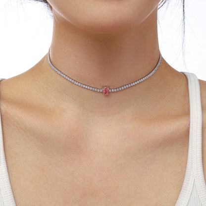 [Amore Jewels]1.0 carat Unique Pear Cut Tennis Necklace