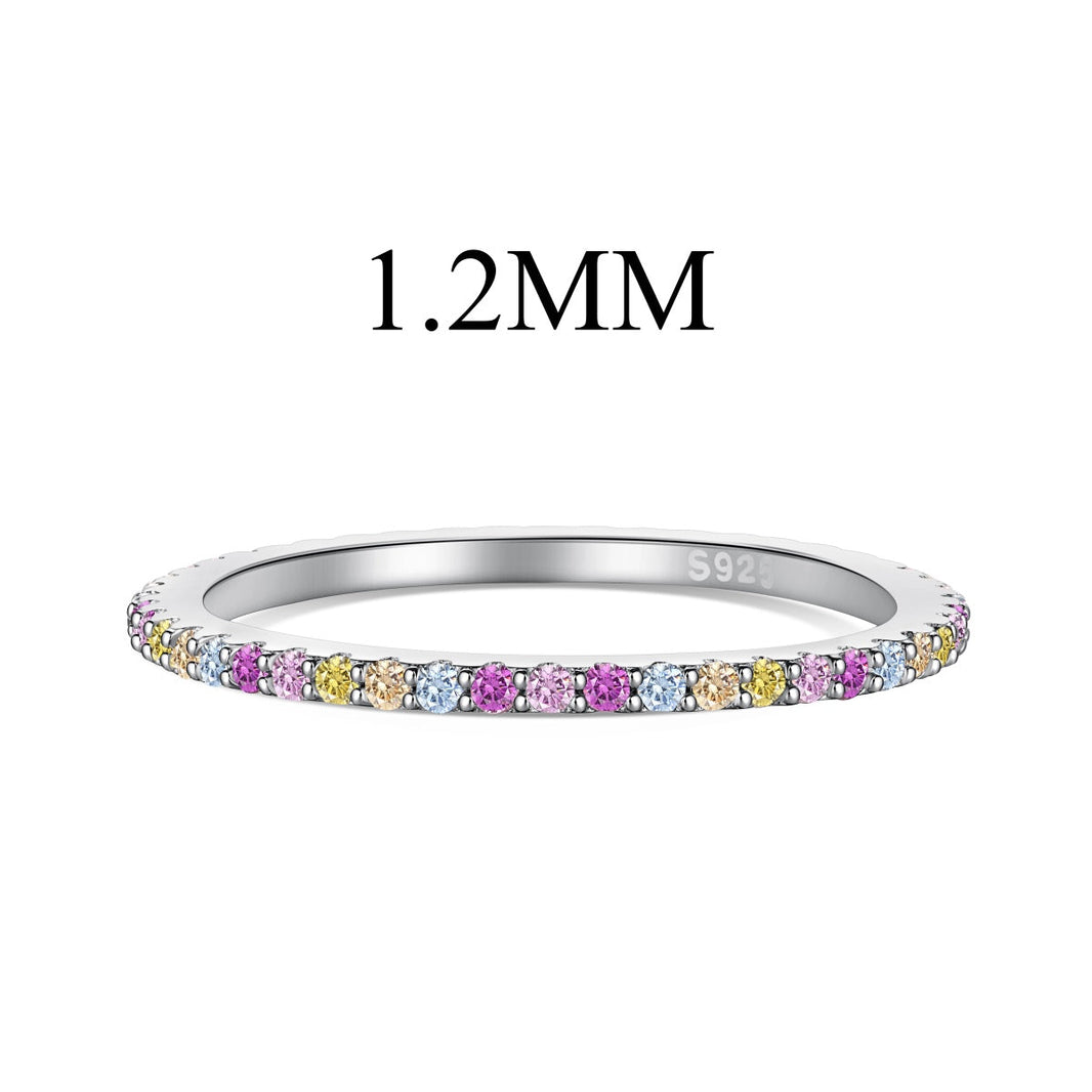 [Amore Jewels]Ornate Colorful Round Cut Tennis Ring
