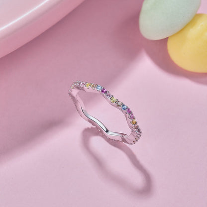 [Amore Jewels]Dainty Colorful Round Cut Party Ring