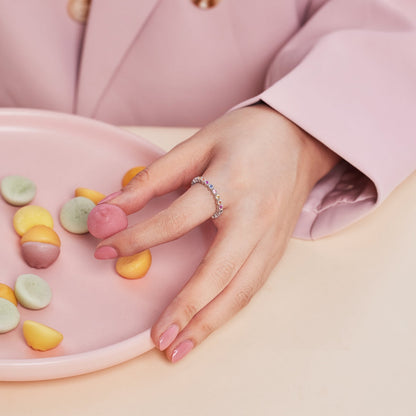 [Amore Jewels]Unique Scintillating Round Cut Daily Ring
