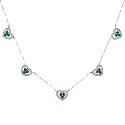 [Amore Jewels]Sparkling Five Heart Necklace