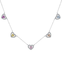 [Amore Jewels]Sparkling Five Heart Necklace