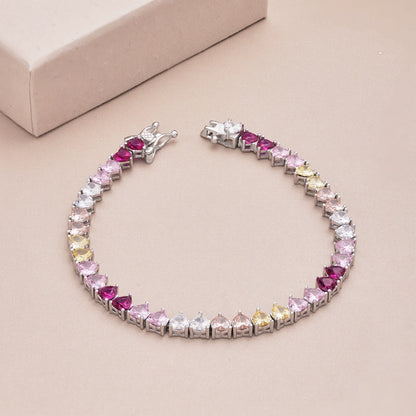 [Amore Jewels]Luxurious Colorful Romantic Heart Shape Lover Bracelet