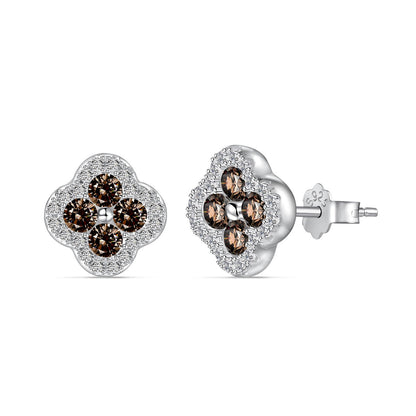 [Amore Jewels]Four-Leaf Clover Flower Shaped Earrings