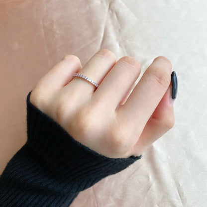 [Amore Jewels]Delicate Sparkling Round Cut Daily Ring