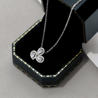 [Amore Jewels]Elegant Flower Shape Pear Cut Necklace
