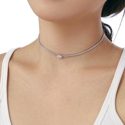 [Amore Jewels]1.0 Carat Shining Oval Cut Necklace