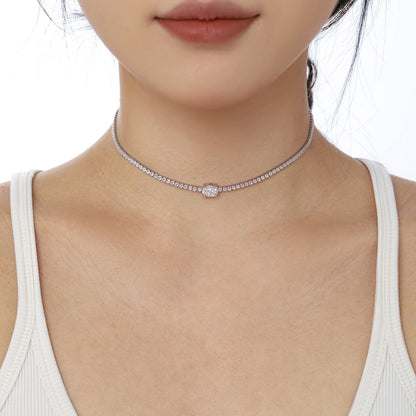 [Amore Jewels]1.0 Carat Shining Oval Cut Necklace