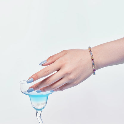 [Amore Jewels]Ornate Sparkling Multi Cut Party Bracelet