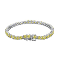 [Amore Jewels]Ornate Dazzling Round Cut Tennis Bracelet