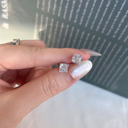 [Amore Jewels]1.0 Carat Radiant Princess Cut Wedding Earrings
