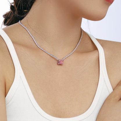 [Amore Jewels]4.0 Carat Elegant Radiant Cut Necklace