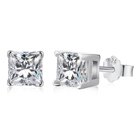 [Amore Jewels]1.0 Carat Radiant Princess Cut Wedding Earrings